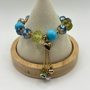 Betsey Johnson Blue and Green Beaded Bracelet
